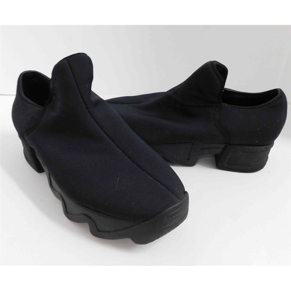 iRi‎ NYC Black Micofiber Stretchy Loafers Italy sz  37